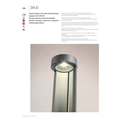 Redo 90366 - LED Venkovní lampa ZEUS LED/11,5W/230V 3000K 75 cm IP54 hnědá
