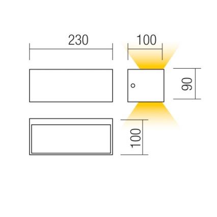 Redo 90373 - LED Venkovní nástěnné svítidlo LAMPRIS LED/13W/230V IP65 bílá