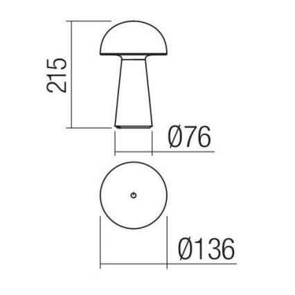 Redo 90439 - LED Stmívatelná dotyková venkovní lampa KIRA LED/4,7W/230V 2200 mAh IP44 černá