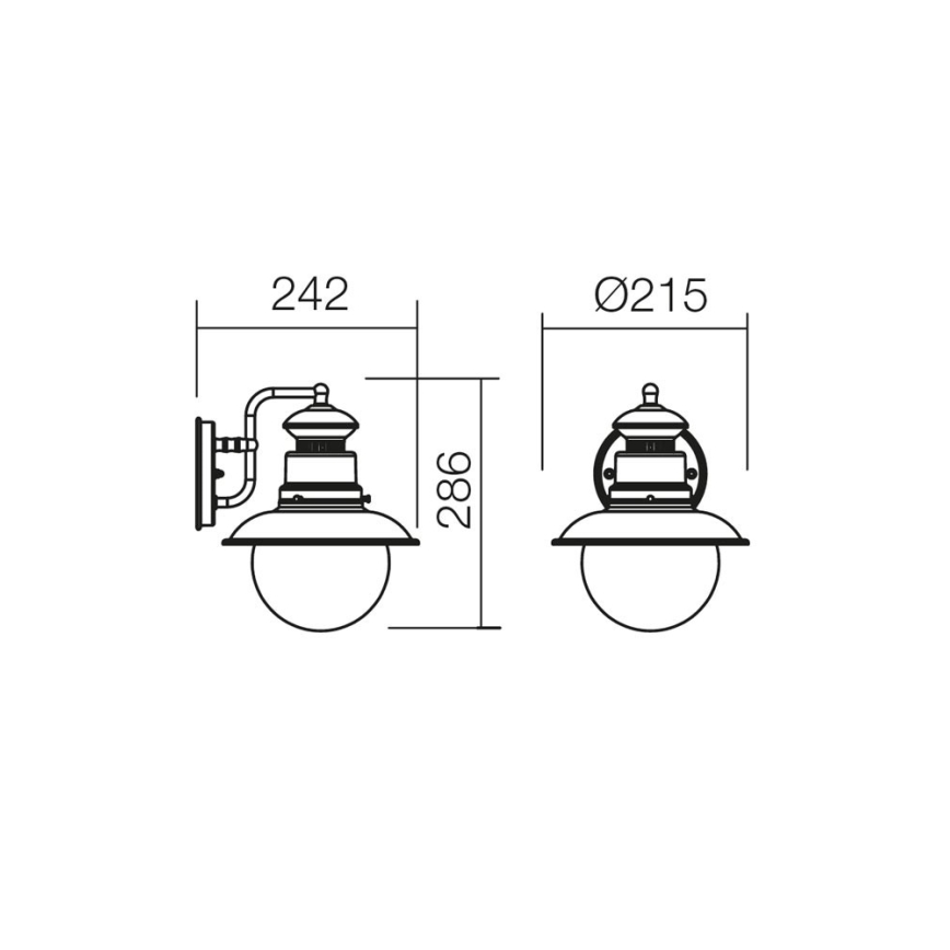 Redo 9045 - Venkovní nástěnné svítidlo SCOTT 1xE27/42W/230V IP44