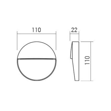 Redo 90473 - LED Venkovní nástěnné svítidlo LANDER LED/3W/230V IP54 antracit