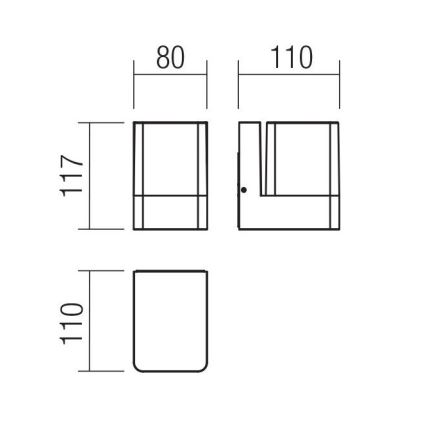 Redo 90489 - LED Venkovní nástěnné svítidlo TOK LED/9,4W/230V IP44 antracit