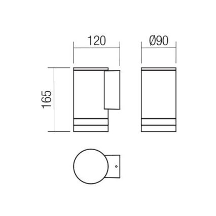 Redo 90517 - Venkovní nástěnné svítidlo CARGO 1xGU10/28W/230V IP54 antracit