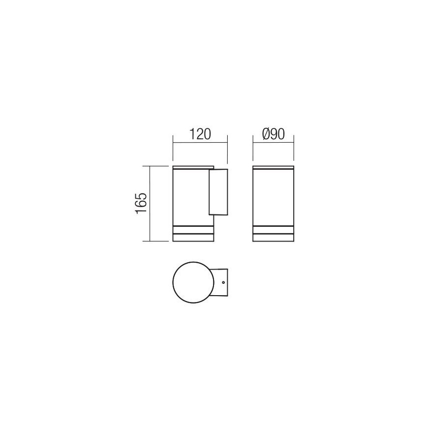 Redo 90517 - Venkovní nástěnné svítidlo CARGO 1xGU10/28W/230V IP54 antracit
