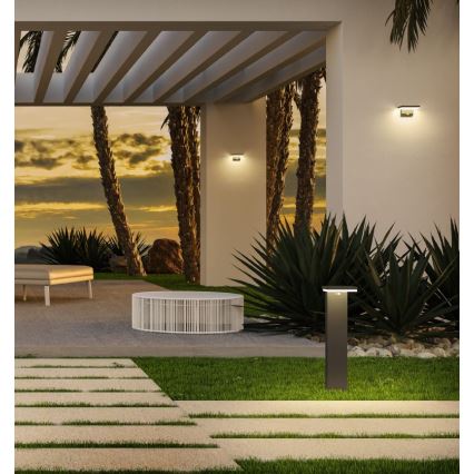 Redo 90535 - LED Solární nástěnné svítidlo se senzorem TAIYO LED/2W/3,7V 3000K 2200 mAh IP54 antracit