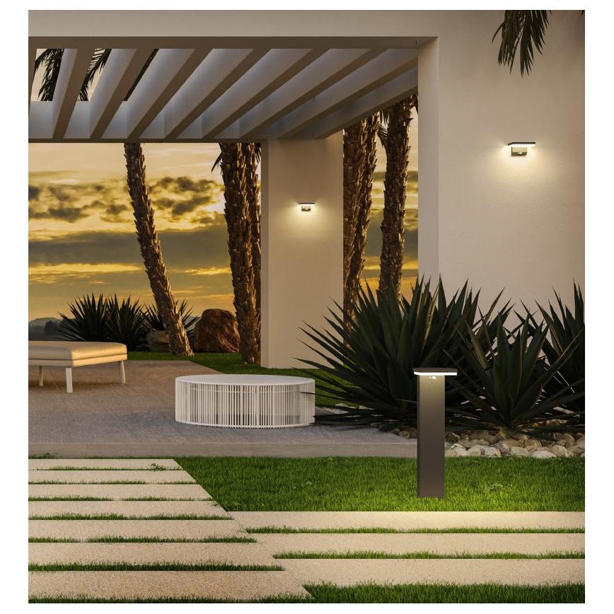 Redo 90535 - LED Solární nástěnné svítidlo se senzorem TAIYO LED/2W/3,7V 3000K 2200 mAh IP54 antracit