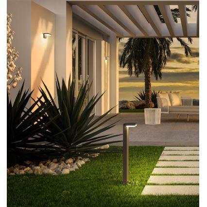 Redo 90535 - LED Solární nástěnné svítidlo se senzorem TAIYO LED/2W/3,7V 3000K 2200 mAh IP54 antracit
