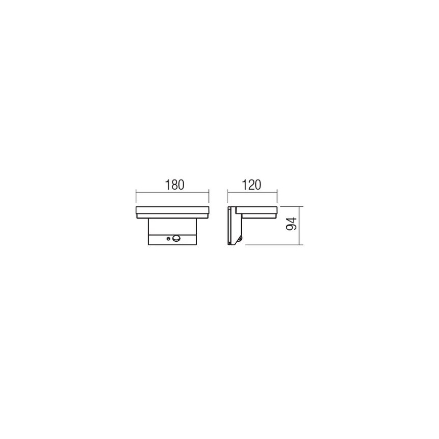 Redo 90535 - LED Solární nástěnné svítidlo se senzorem TAIYO LED/2W/3,7V 3000K 2200 mAh IP54 antracit