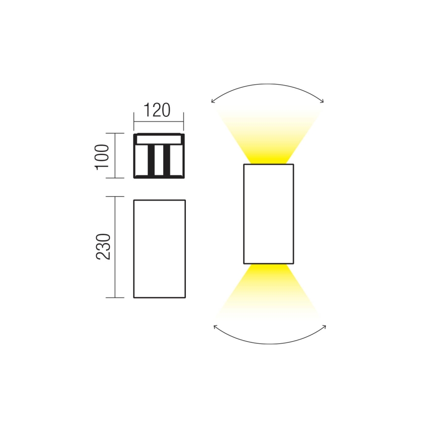 Redo 90552 - LED Venkovní nástěnné svítidlo VARY 2xLED/10W/230V 3000K IP54 bílá