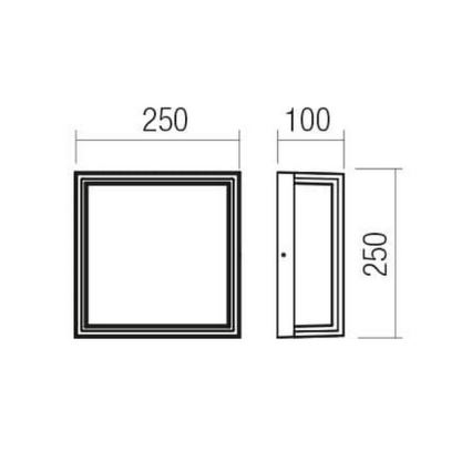 Redo 90565 - LED Venkovní nástěnné svítidlo QUADRIS LED/20W/230V IP54 antracit