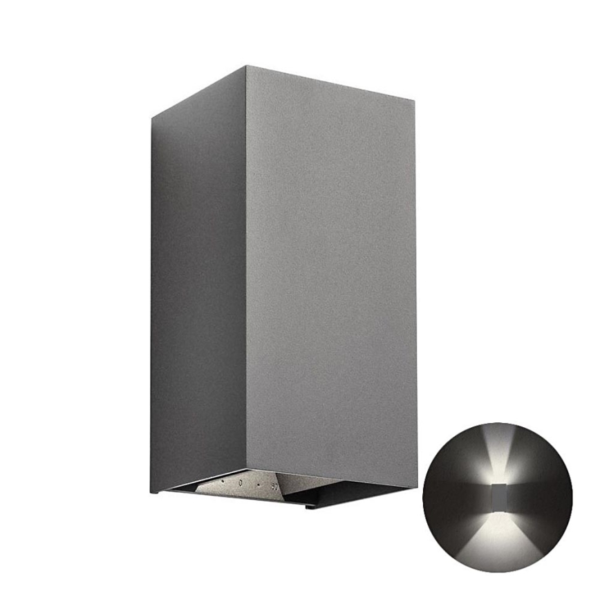 Redo 90568 - LED Venkovní nástěnné svítidlo VARY 2xLED/10W/230V 4000K IP54 antracit