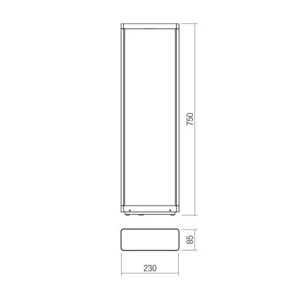 Redo 90582 - LED Venkovní lampa WAKE LED/8W/230V 3000K 75 cm IP65 antracit