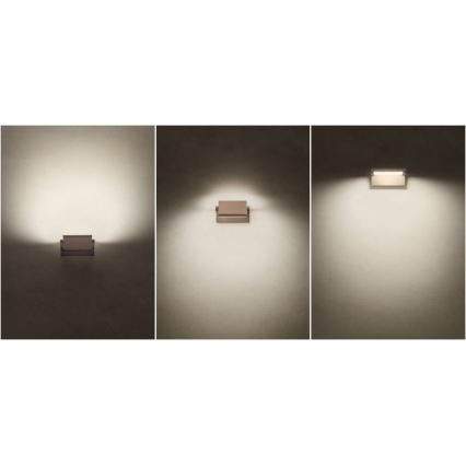 Redo 90585 - LED Venkovní nástěnné svítidlo FLIP LED/20W/230V 3000K CRI 90 IP54 hnědá