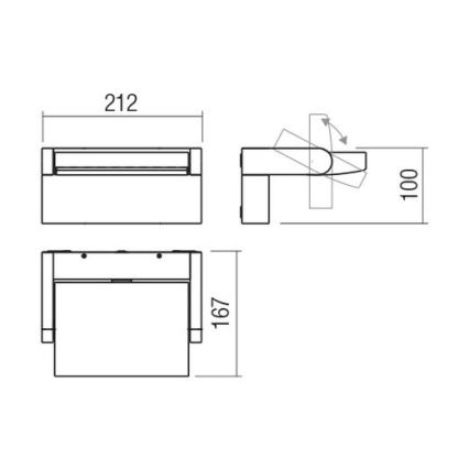 Redo 90585 - LED Venkovní nástěnné svítidlo FLIP LED/20W/230V CRI 90 3000K IP54 hnědá