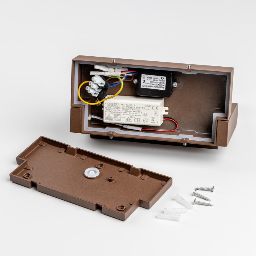 Redo 90588 - LED Venkovní nástěnné svítidlo se senzorem FLIP LED/20W/230V CRI 90 3000K IP54 hnědá