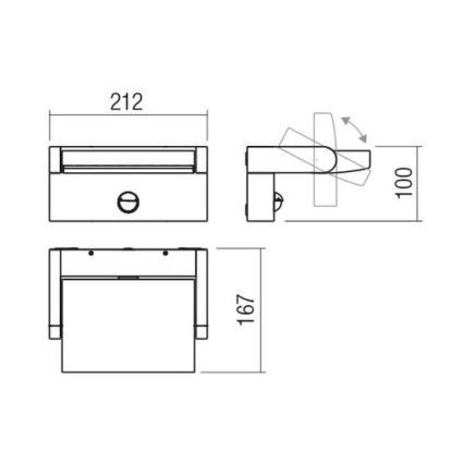 Redo 90588 - LED Venkovní nástěnné svítidlo se senzorem FLIP LED/20W/230V CRI 90 3000K IP54 hnědá