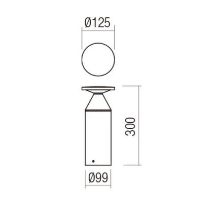 Redo 90589 - LED Venkovní lampa BIRO LED/12W/230V 3000K 30 cm CRI 90 IP65 antracit
