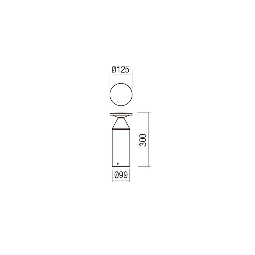 Redo 90589 - LED Venkovní lampa BIRO LED/12W/230V 3000K 30 cm CRI 90 IP65 antracit