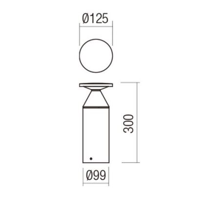Redo 90590 - LED Venkovní lampa BIRO LED/12W/230V 3000K 30 cm CRI 90 IP65 hnědá