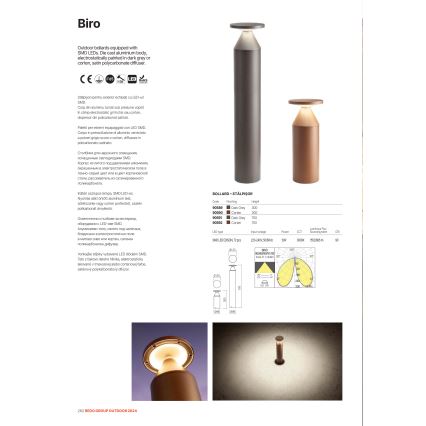 Redo 90591 - LED Venkovní lampa BIRO LED/12W/230V 3000K 70 cm CRI 90 IP65 antracit