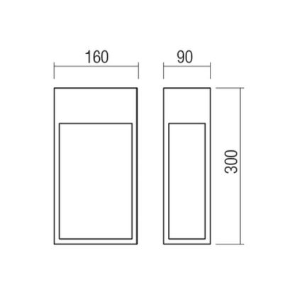 Redo 90604 - LED Venkovní nástěnné svítidlo STAND LED/20W/230V 3000K CRI 90 IP65 hnědá