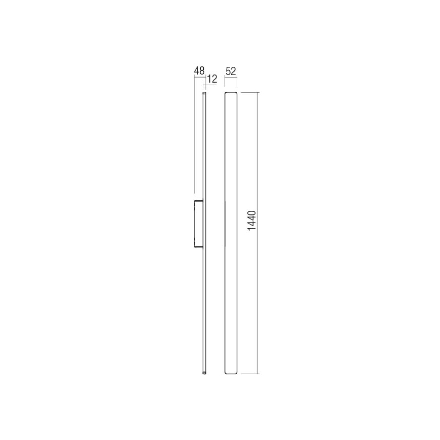 Redo 90625 - LED Venkovní nástěnné svítidlo REFLEXA LED/24W/230V 3000K 144 cm IP54 černá
