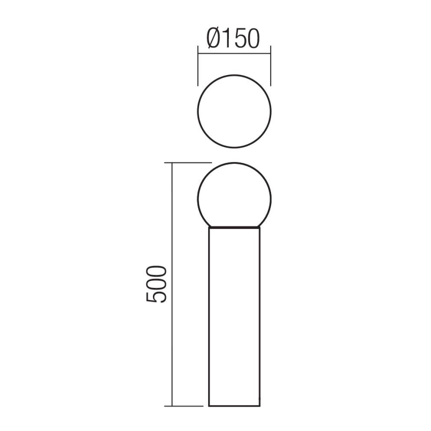 Redo 90642 - Venkovní lampa BULK 1xE27/28W/230V 50 cm IP44 antracit