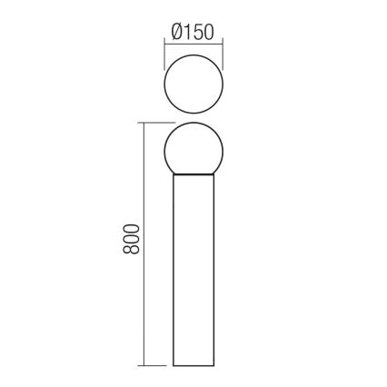 Redo 90643 - Venkovní lampa BULK 1xE27/28W/230V 80 cm IP44 antracit