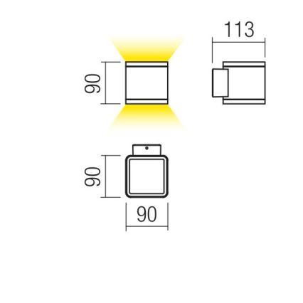 Redo 9065 - LED Venkovní nástěnné svítidlo BETA 2xLED/6W/230V IP54