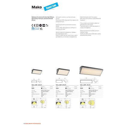 Redo 90678 - LED Venkovní nástěnné svítidlo MAKO LED/65W/230V 3000K IP65 antracit