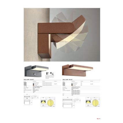 Redo 90716 - LED Venkovní nástěnné svítidlo FLIP LED/40W/230V 3000/4000/5000K CRI 90 IP54 hnědá