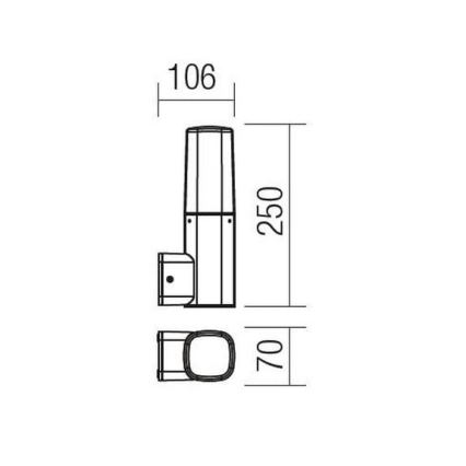 Redo 9074 - Venkovní nástěnné svítidlo CRAYON 1xE27/42W/230V IP44