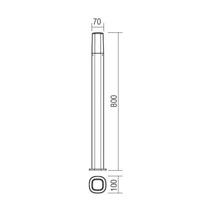 Redo 9078 - Venkovní lampa CRAYON 1xE27/42W/230V IP44