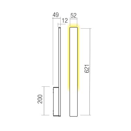 Redo 90871 - LED Venkovní nástěnné svítidlo REFLEXA LED/6W/230V 3000K 62,1 cm CRI 90 IP54 hnědá