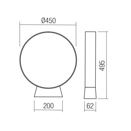 Redo 91066 - LED Venkovní lampa ONIRO LED/15W/230V 3000K 49,5 cm CRI 90 IP65 antracit