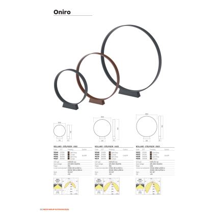 Redo 91067 - LED Venkovní lampa ONIRO LED/15W/230V 3000K 49,5 cm CRI 90 IP65 hnědá