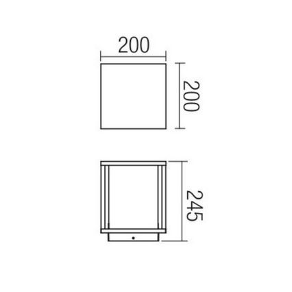 Redo 9109 - Venkovní lampa VITRA 1xE27/15W/230V IP54 černá