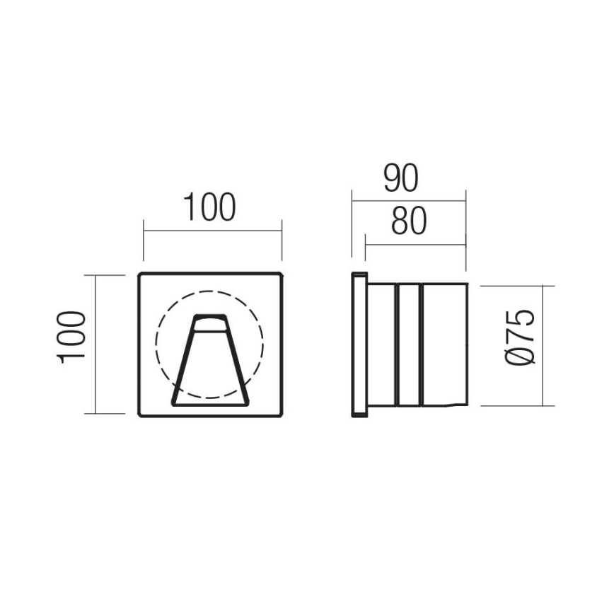 Redo 91195 - LED Venkovní orientační svítidlo BAST LED/2,5W/230V 3000K CRI 90 IP65 šedá