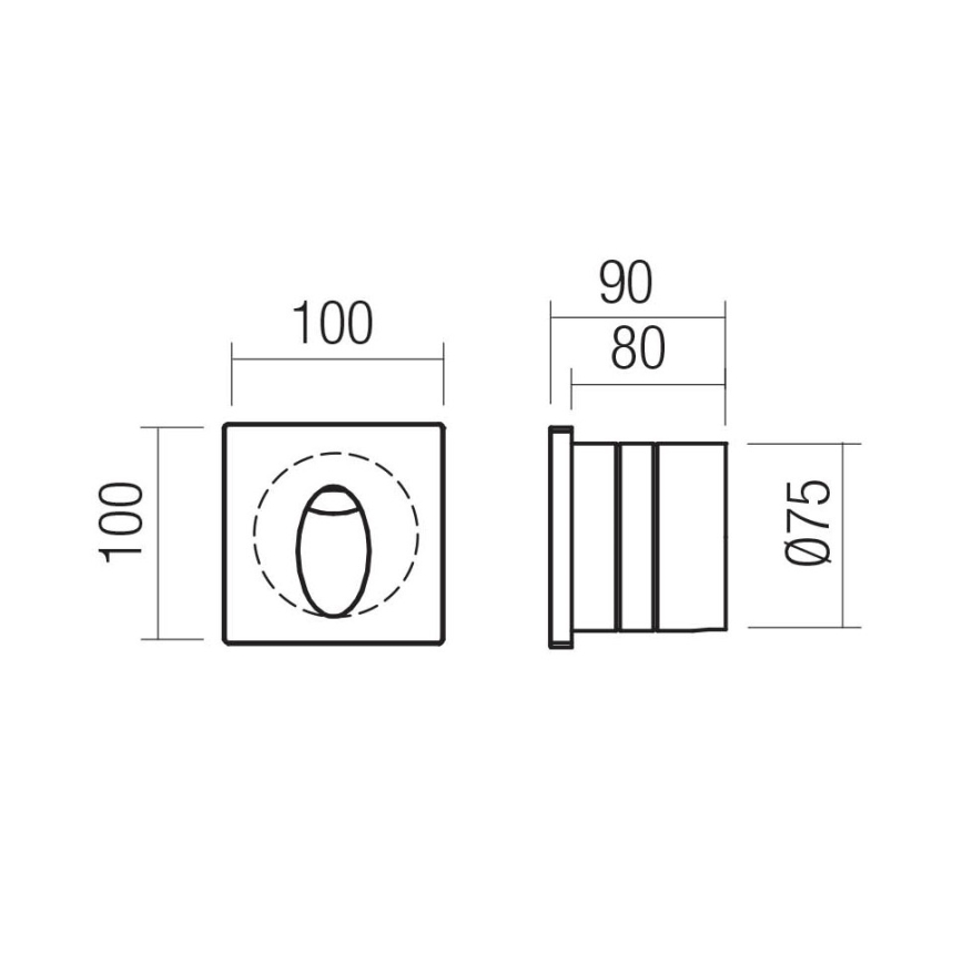 Redo 91199 - LED Venkovní orientační svítidlo BAST LED/2,5W/230V 3000K CRI 90 IP65 šedá