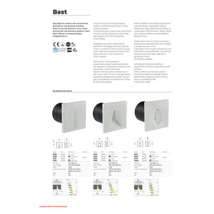 Redo 91200 - LED Venkovní orientační svítidlo BAST LED/2,5W/230V 3000K CRI 90 IP65 antracit