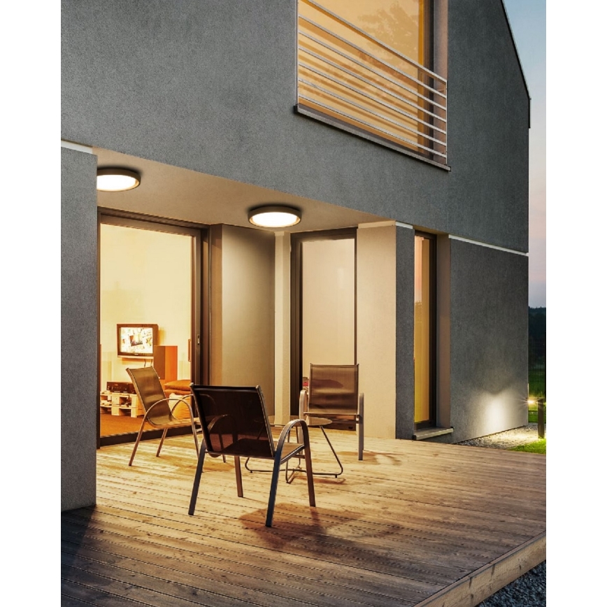 Redo 9184 - LED Venkovní stropní svítidlo BEZEL LED/30W/230V pr. 34 cm IP54 antracit