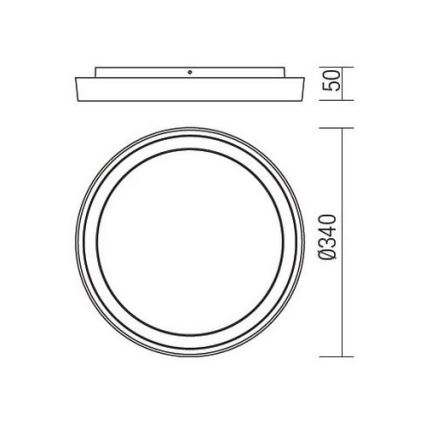 Redo 9184 - LED Venkovní stropní svítidlo BEZEL LED/30W/230V pr. 34 cm IP54 antracit