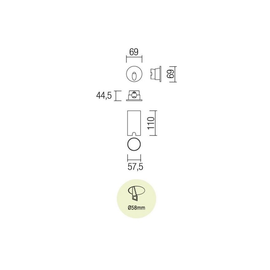 Redo 9341 - LED Venkovní schodišťové svítidlo SPY LED/3W/230V IP54 antracit
