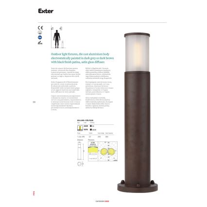Redo 9379 - Venkovní lampa EXTER 1xE27/42W/230V IP54