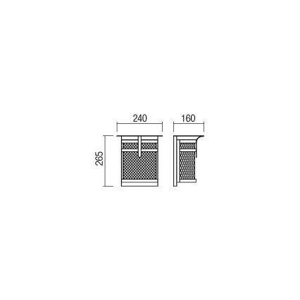 Redo 9577 - Venkovní nástěnné svítidlo VISIR 1xE27/42W/230V IP23