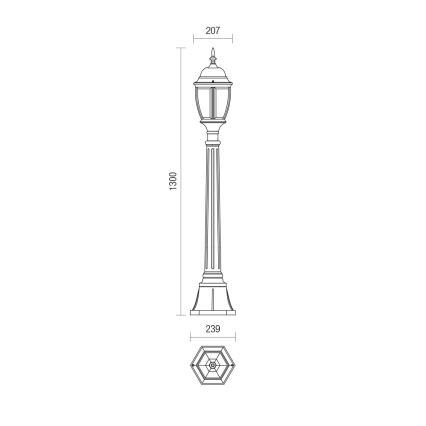 Redo 9608 - Venkovní lampa SEVILLA 1xE27/42W/230V IP44 zlatá/patina