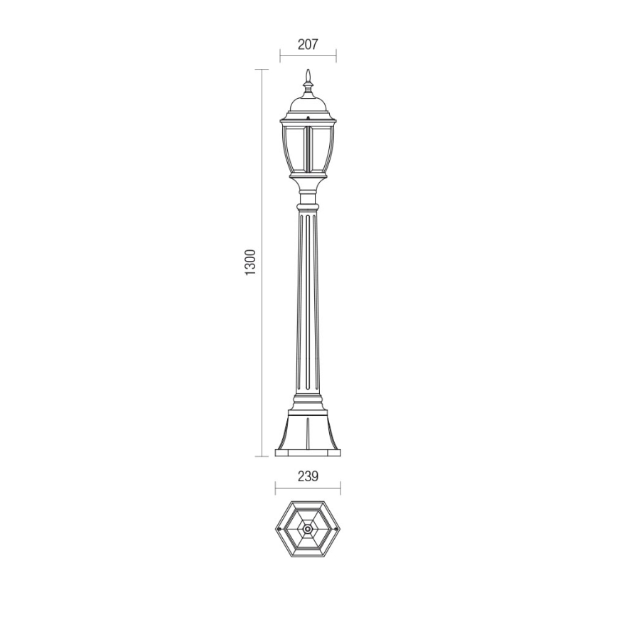 Redo 9608 - Venkovní lampa SEVILLA 1xE27/42W/230V IP44 zlatá/patina