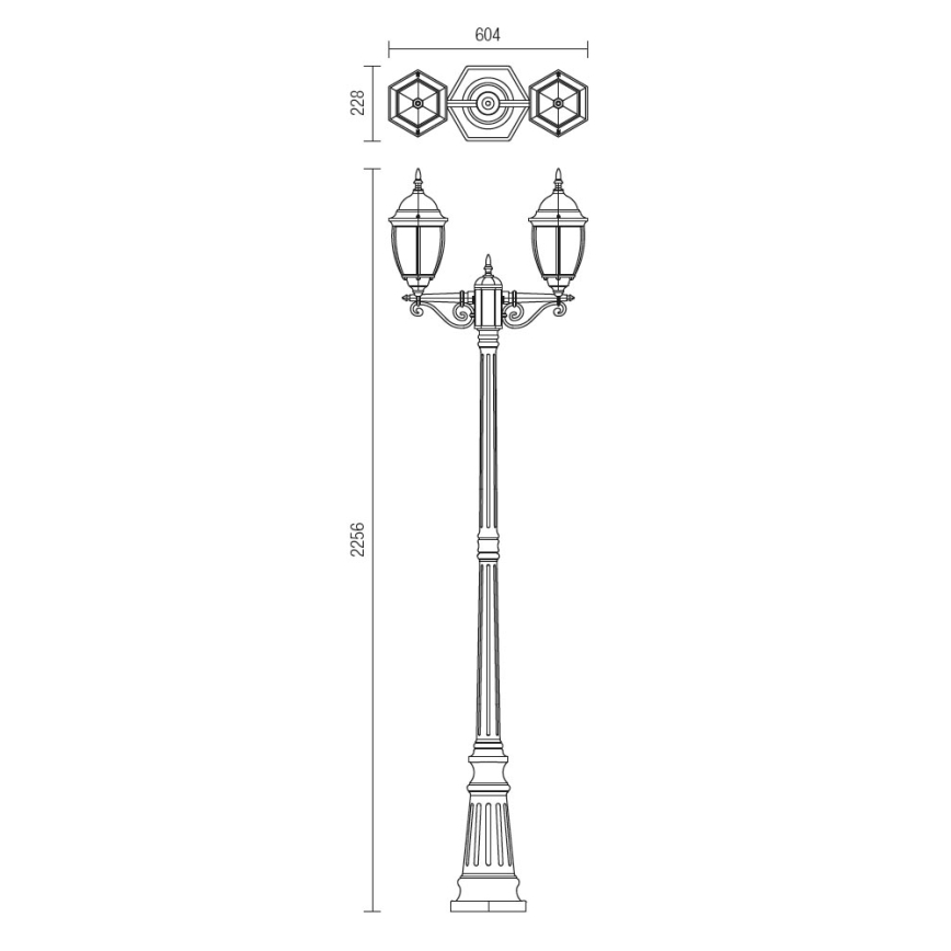 Redo 9609 - Venkovní lampa SEVILLA 2xE27/42W/230V IP44 zlatá/patina