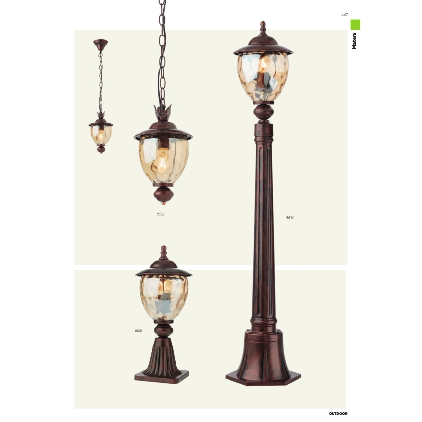 Redo 9634 - Venkovní lampa MATERA 1xE27/42W/230V IP33