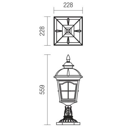 Redo 9652 - Venkovní lampa YORK 1xE27/70W/230V IP44 hnědá